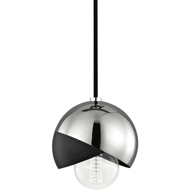 Emma 1 Light Pendant-Mitzi-HVL-H168701-PN/BK-PendantsPolished Nickel/Black-2-France and Son