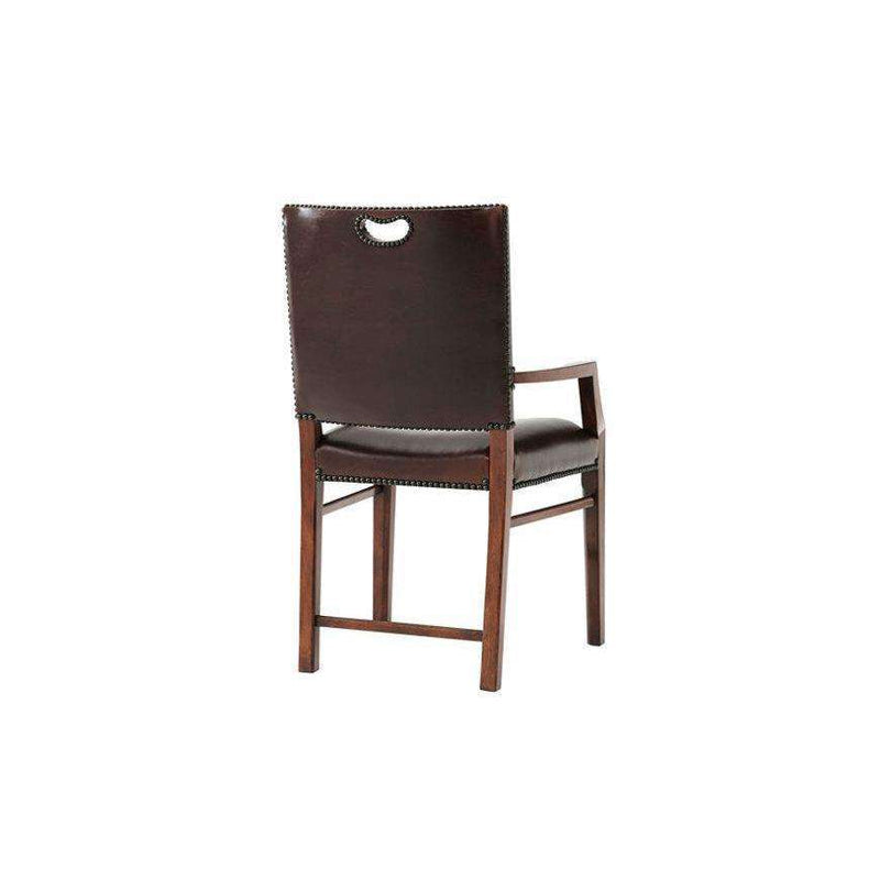 Tireless Campaign Armchair - Leather - Set of 2-Theodore Alexander-THEO-4100-906DC-Dining Chairs-5-France and Son