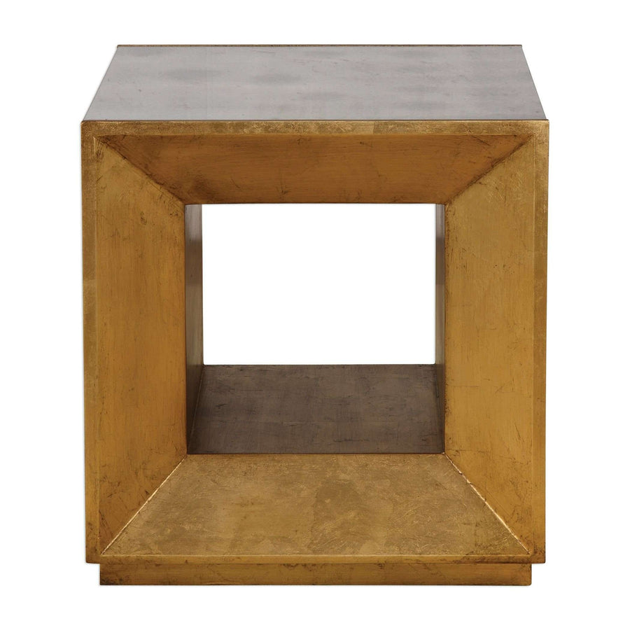 Flair Gold Cube Table-Uttermost-UTTM-24763-Side Tables-1-France and Son