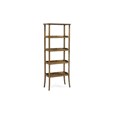 Casual Four-Tier Étagère-Jonathan Charles-JCHARLES-491100-DTM-Bookcases & CabinetsMedium Driftwood-6-France and Son