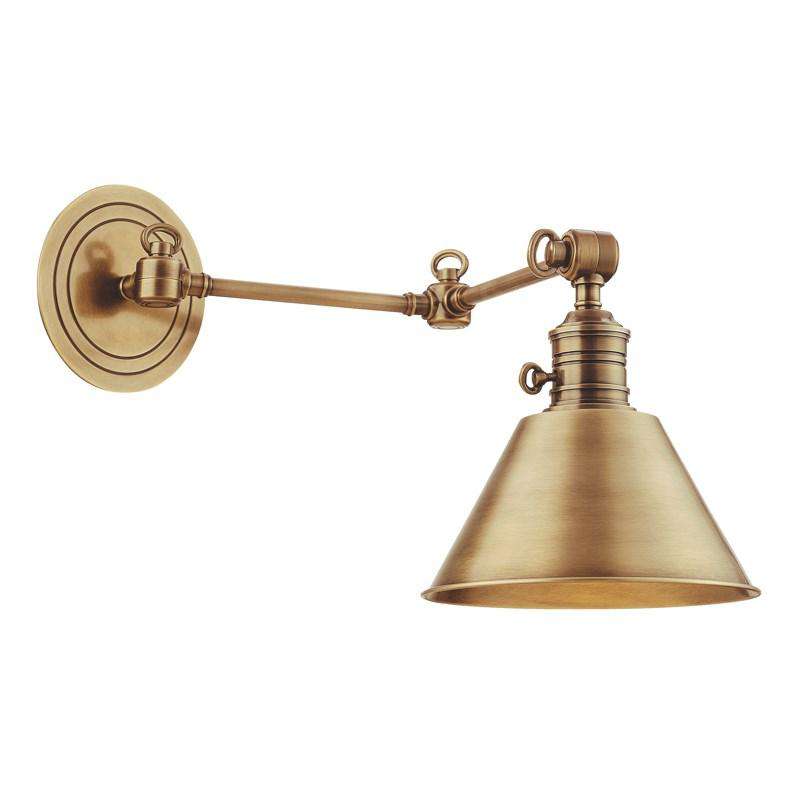 Garden City 1 Light Wall Sconce Aged Brass-Hudson Valley-HVL-8322-AGB-Wall Lighting-1-France and Son