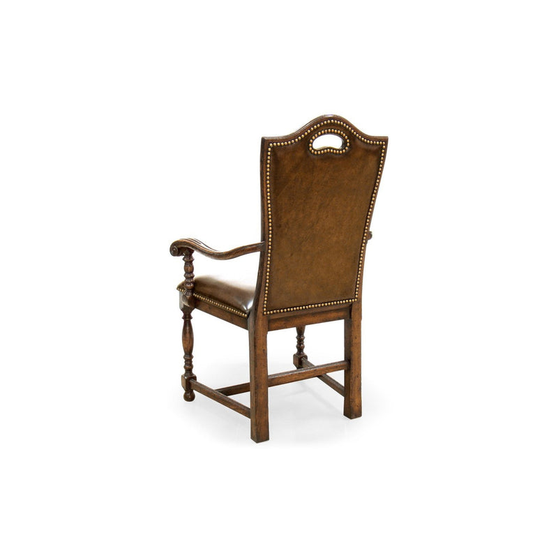 Casual High Back Arm Chair-Jonathan Charles-JCHARLES-493381-AC-DTM-F400-Dining ChairsMedium Driftwood & Shambala-7-France and Son