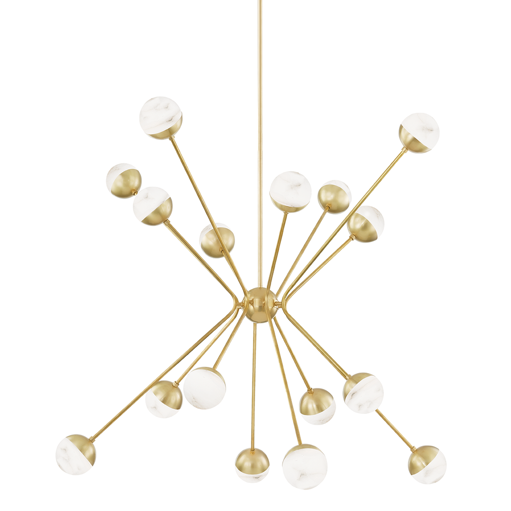 Saratoga 16 Light Chandelier Aged Brass-Hudson Valley-HVL-2851-AGB-Chandeliers-2-France and Son
