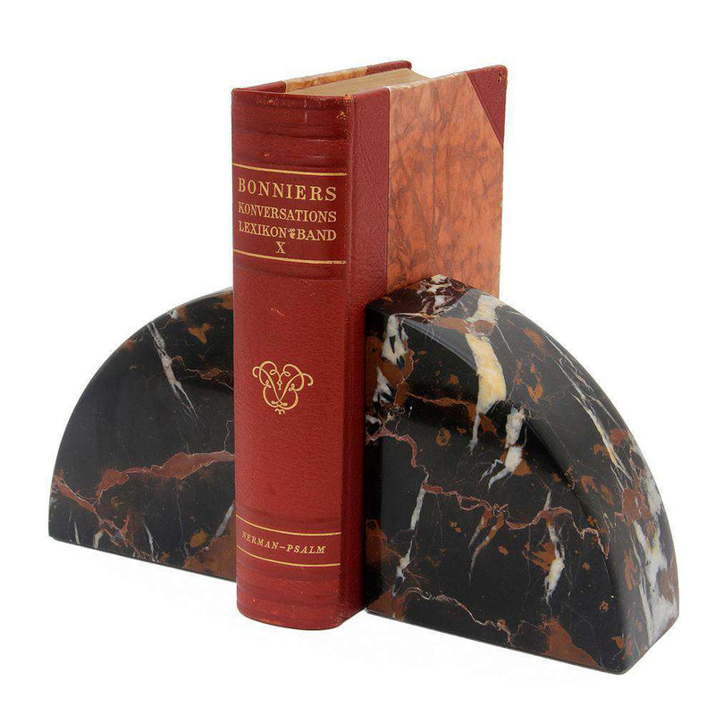 Cerasus Collection Black & Gold Marble Bookends