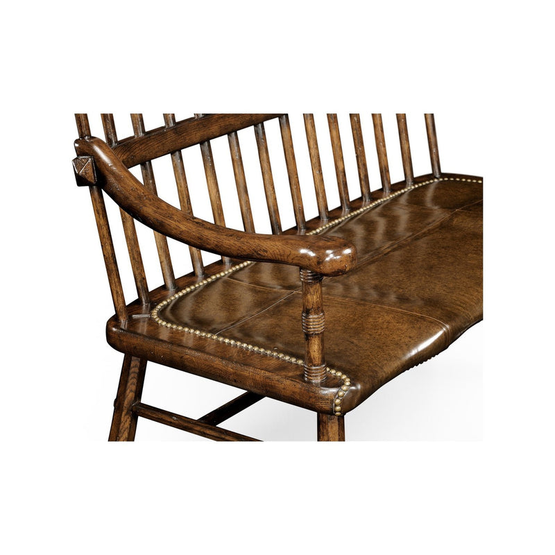 Rustic Style Dark Oak Country Bench-Jonathan Charles-JCHARLES-493538-TDO-Benches-4-France and Son