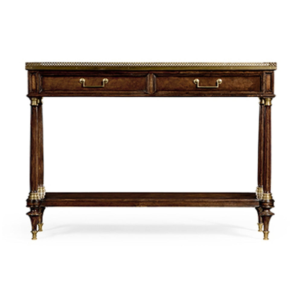 French style Mahogany console with brass gallery-Jonathan Charles-JCHARLES-494892-BMA-Console Tables-2-France and Son