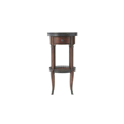Walnut Circle Accent Table-Theodore Alexander-THEO-5000-029-Side Tables-2-France and Son