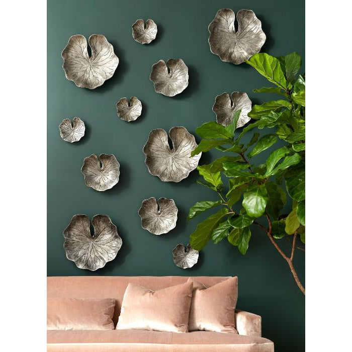 Lotus Leaf Wall Tiles - Set of 3-Phillips Collection-PHIL-ID96066-Wall Art-2-France and Son