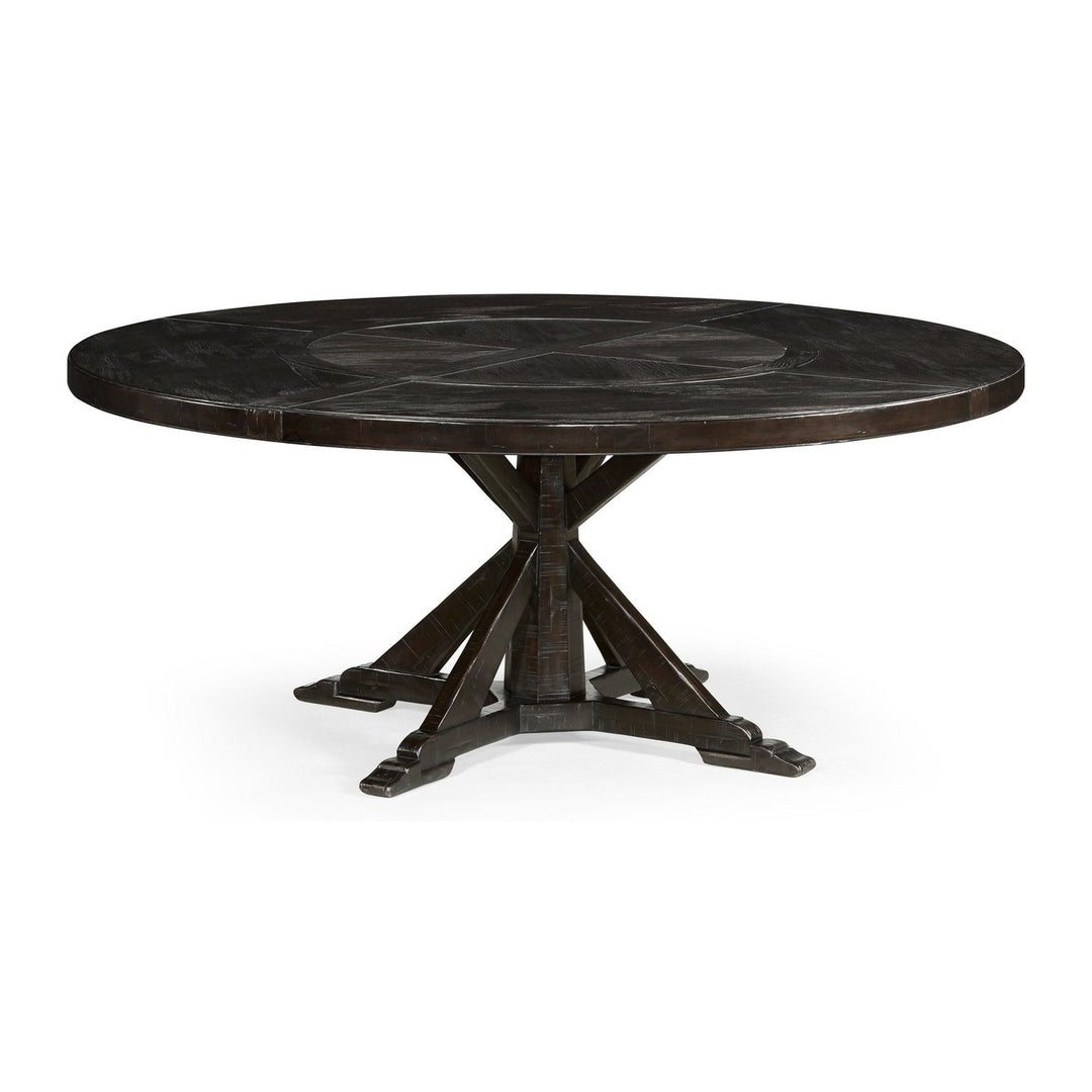 Circular Dining Table-Jonathan Charles-JCHARLES-491086-48D-CFW-Dining TablesCountry Walnut-48" Without Inbuilt Lazy Susan-49-France and Son