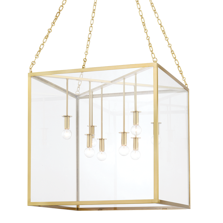 Catskill 8 Light Large Pendant-Hudson Valley-HVL-4124-AGB-PendantsAged Brass-1-France and Son