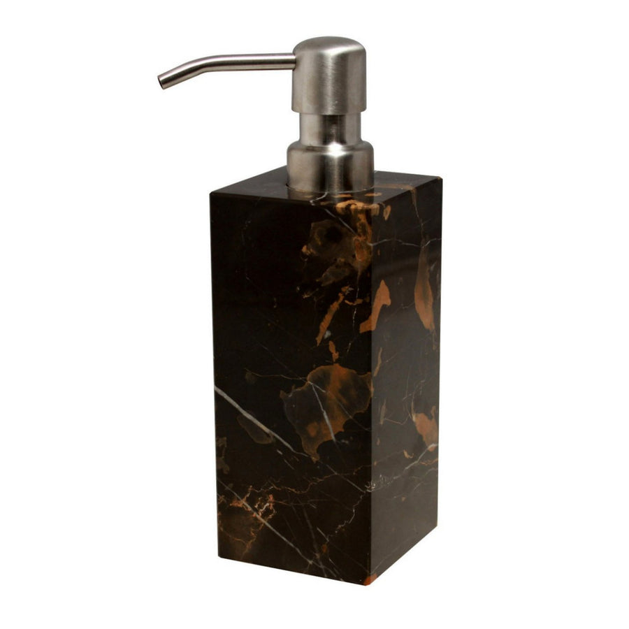 Myrtus Collection Square Soap Dispenser-Marble Crafter-MC-BA02-1BG-Bathroom DecorBlack & Gold-1-France and Son