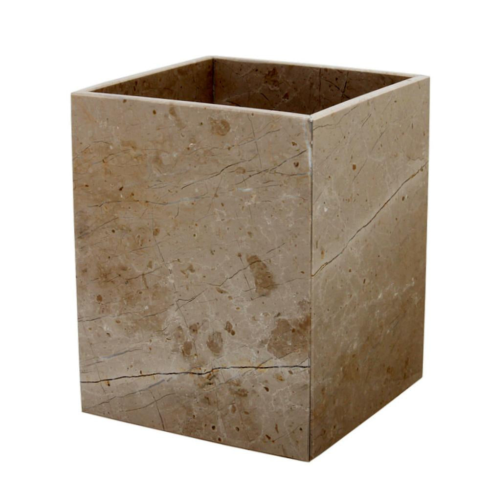 Myrtus Collection Verona Beige Marble Waste Bin-Marble Crafter-MC-BA02-6VB-Baskets & Boxes-1-France and Son