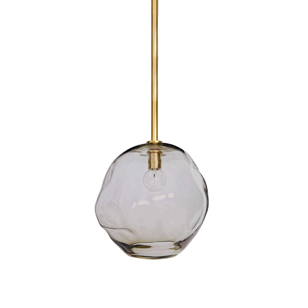 Molten Pendant Large With Smoke Glass (Natural Brass)