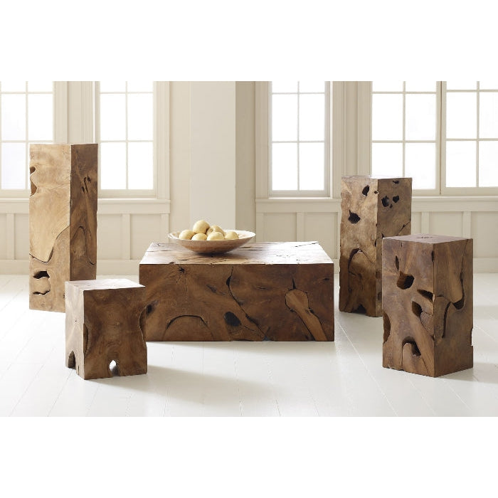 Teak Slice Pedestal-Phillips Collection-PHIL-ID65138-Side TablesSmall-2-France and Son