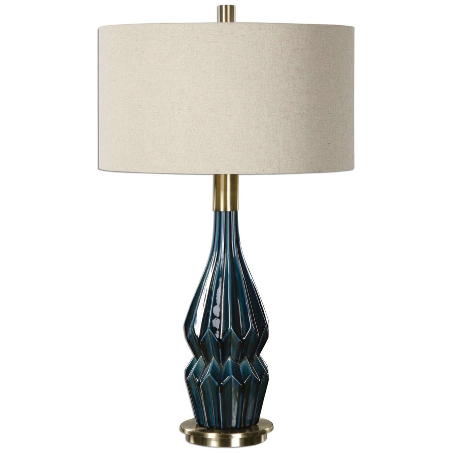 Prussian Blue Ceramic Lamp-Uttermost-UTTM-27081-1-Table Lamps-1-France and Son