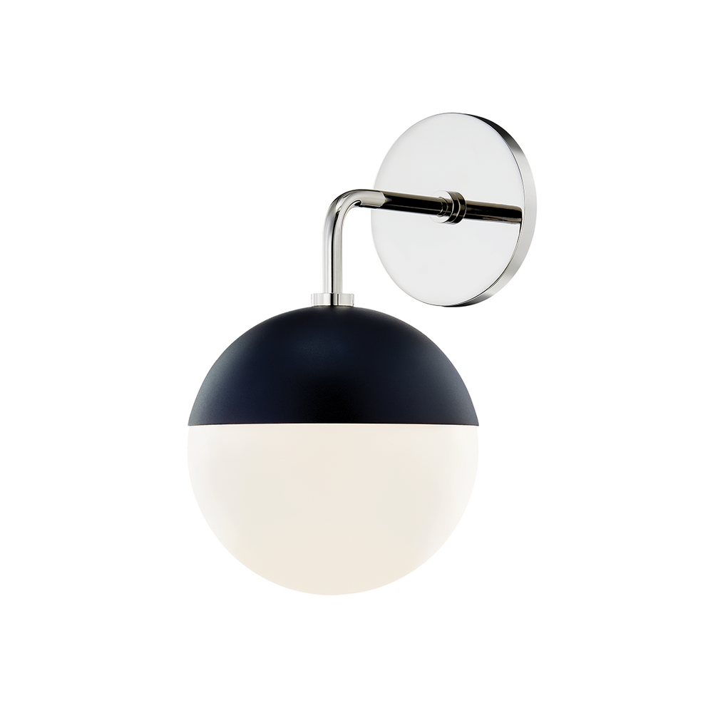 Renee 1 Light Wall Sconce-Mitzi-HVL-H344101-PN/BK-Outdoor Wall SconcesPolished Nickel / Black-2-France and Son