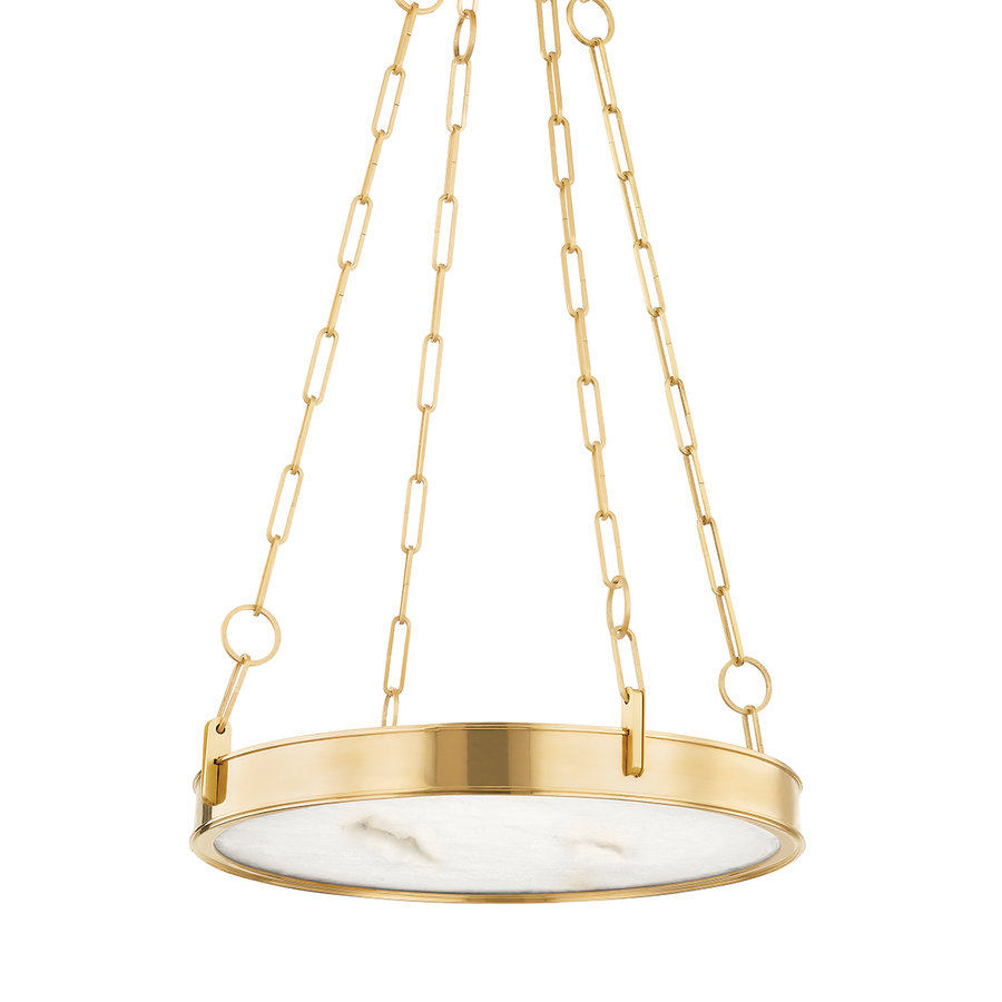 Kirby 1 Light Chandelier-Hudson Valley-HVL-7220-AGB-ChandeliersAged Brass-1-France and Son