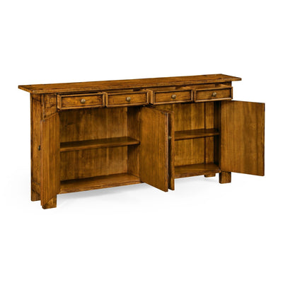 Casual Narrow Sideboard-Jonathan Charles-JCHARLES-491124-CFW-Sideboards & CredenzasCountry Walnut-3-France and Son
