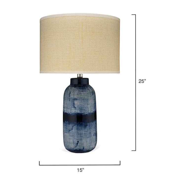 Batik Table Lamp Blue and Cream - Large-Jamie Young-JAMIEYO-9BATIKLGTLIN-Table Lamps-3-France and Son