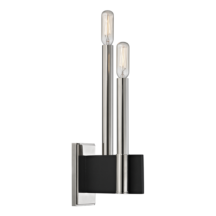Abrams 2 Light Wall Sconce-Hudson Valley-HVL-8812-PN-Wall LightingPolished Nickel-2-France and Son