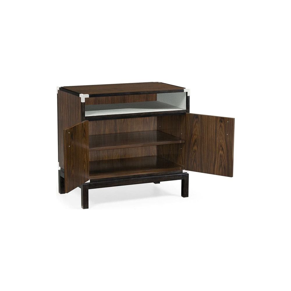 Campaign Style Dark Santos Rosewood Bedside Cabinet-Jonathan Charles-JCHARLES-500238-SAD-Nightstands-2-France and Son