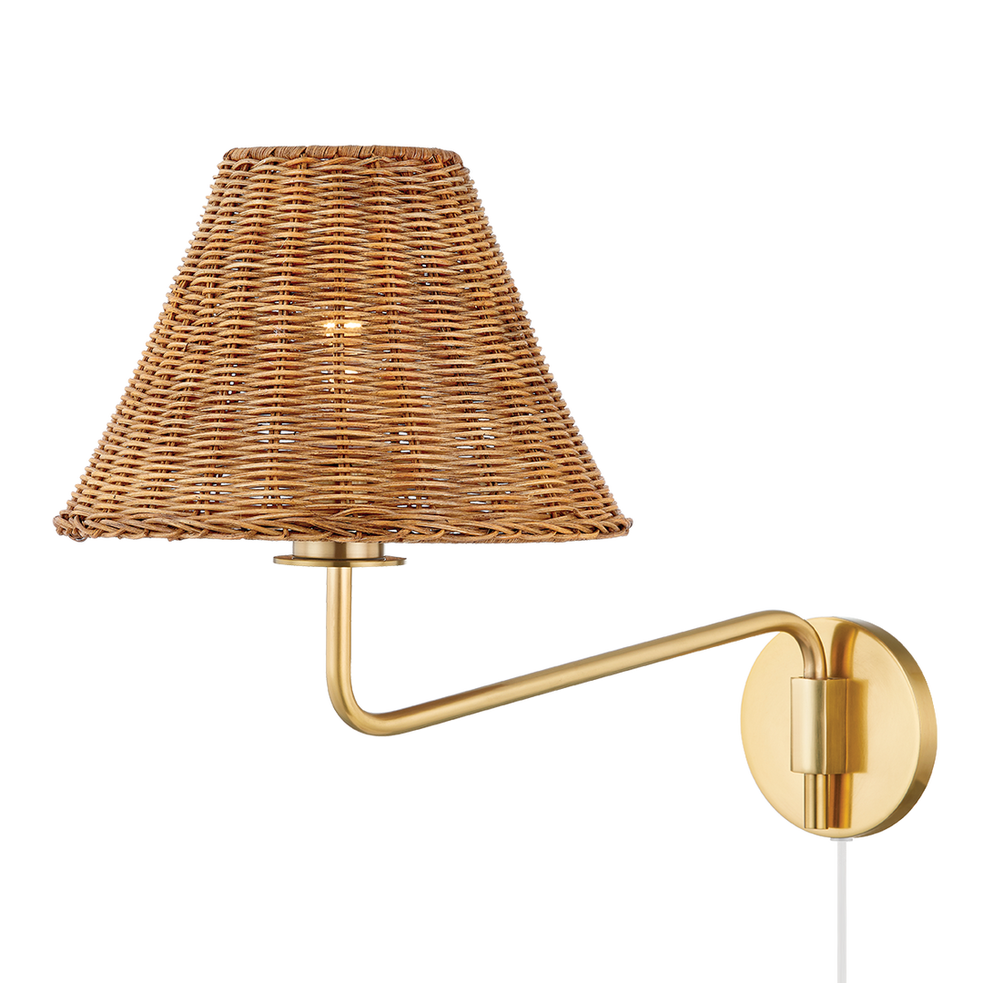 Issa 1 Light Portable Wall Sconce-Mitzi-HVL-HL704201-AGB-Outdoor Wall SconcesAged Brass-1-France and Son