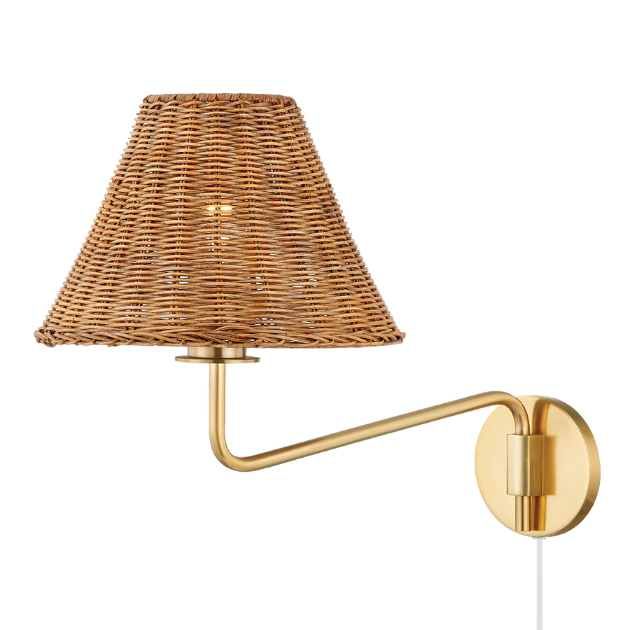 Issa 1 Light Portable Wall Sconce-Mitzi-HVL-HL704201-AGB-Outdoor Wall SconcesAged Brass-1-France and Son