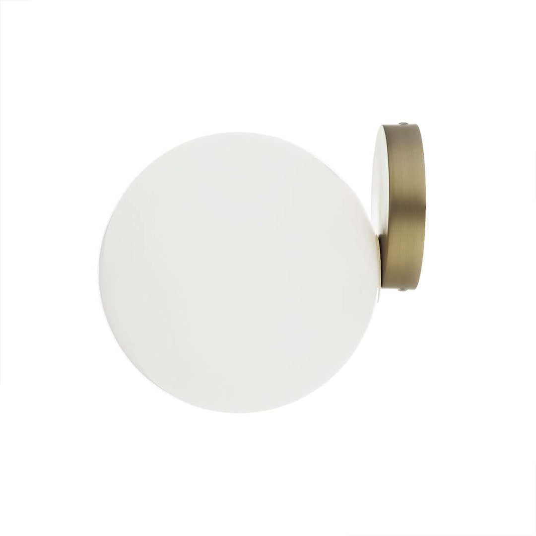Brass Globe Wall Sconce-France & Son-LM563WBRSWHT-Wall Lighting-1-France and Son