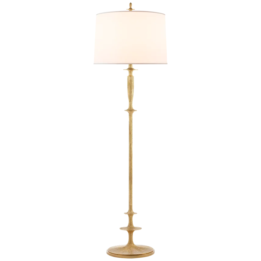 Lynx Floor Lamp-Visual Comfort-VISUAL-BBL 1002G-S-Floor LampsGild-Silk Shade-3-France and Son