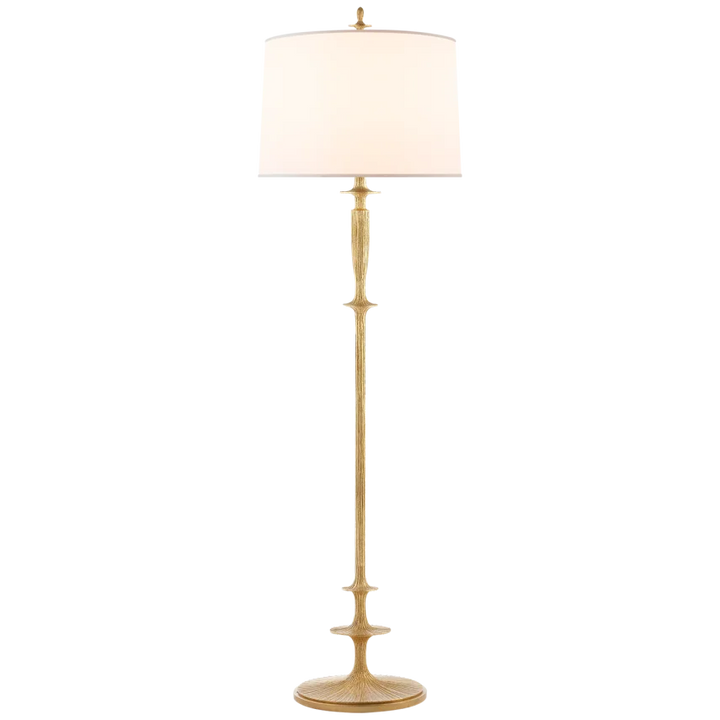 Lynx Floor Lamp-Visual Comfort-VISUAL-BBL 1002G-S-Floor LampsGild-Silk Shade-3-France and Son