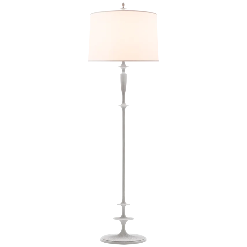 Lynx Floor Lamp-Visual Comfort-VISUAL-BBL 1002WHT-S-Floor LampsPlaster White-Silk Shade-4-France and Son