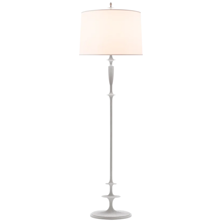 Lynx Floor Lamp-Visual Comfort-VISUAL-BBL 1002WHT-S-Floor LampsPlaster White-Silk Shade-4-France and Son