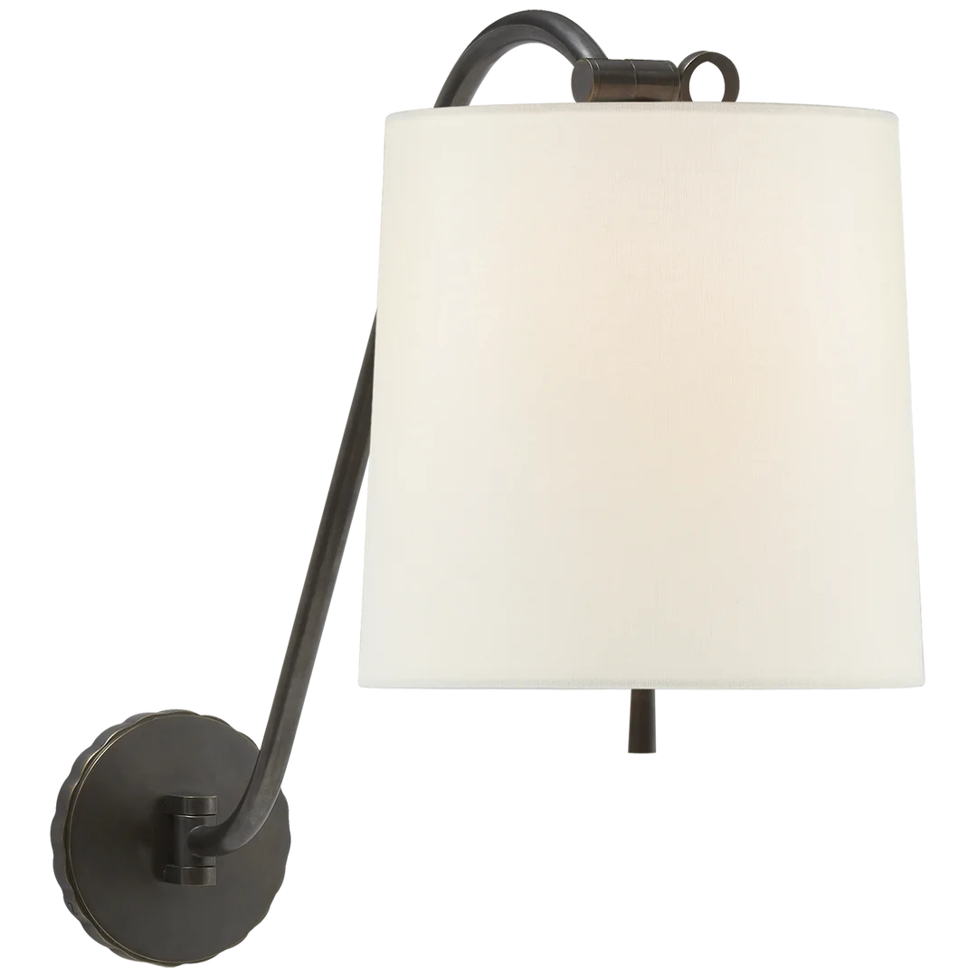 Underwood Sconce-Visual Comfort-VISUAL-BBL 2010BZ-L-Wall LightingBronze-Linen Shade-1-France and Son