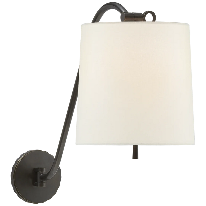 Underwood Sconce-Visual Comfort-VISUAL-BBL 2010BZ-L-Wall LightingBronze-Linen Shade-1-France and Son