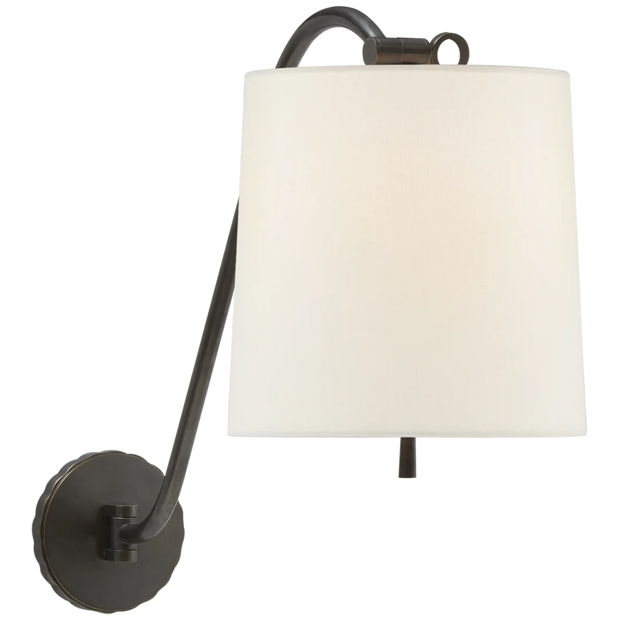 Underwood Sconce-Visual Comfort-VISUAL-BBL 2010BZ-L-Wall LightingBronze-Linen Shade-1-France and Son