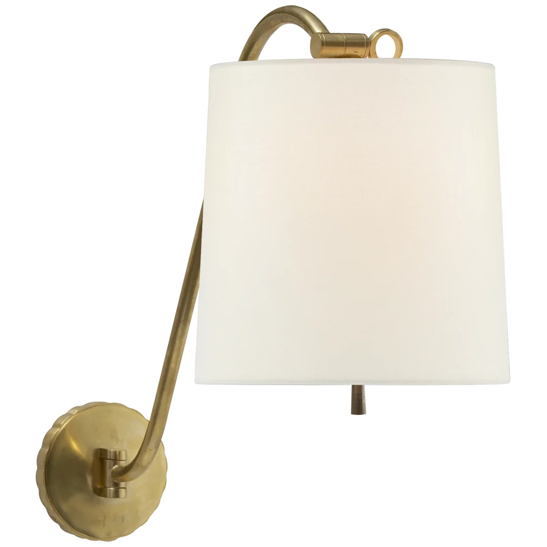 Underwood Sconce-Visual Comfort-VISUAL-BBL 2010SB-L-Wall LightingSoft Brass-Linen Shade-5-France and Son