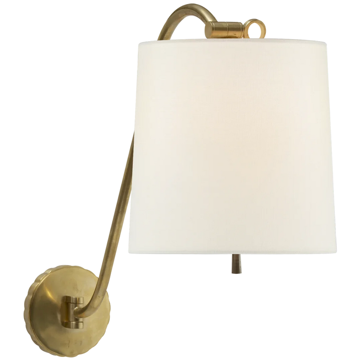 Underwood Sconce-Visual Comfort-VISUAL-BBL 2010SB-L-Wall LightingSoft Brass-Linen Shade-5-France and Son