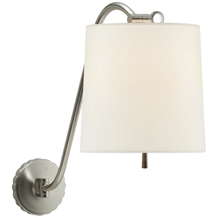 Underwood Sconce-Visual Comfort-VISUAL-BBL 2010SS-L-Wall LightingSoft Silver-Linen Shade-7-France and Son