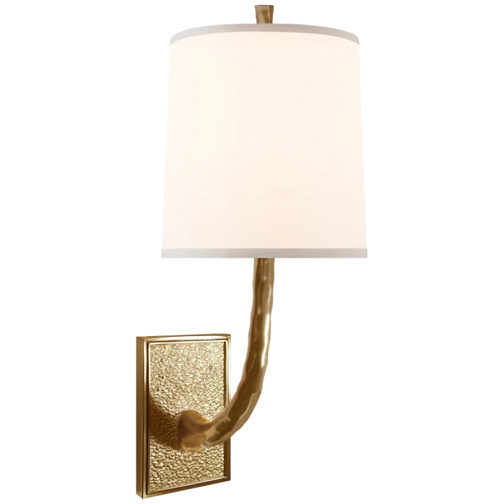 Lyna Branch Sconce-Visual Comfort-VISUAL-BBL 2030SB-S-Wall LightingSoft Brass-Silk Shade-6-France and Son