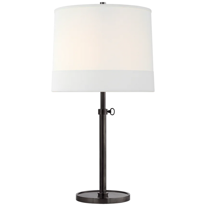 Simjusta Table Lamp-Visual Comfort-VISUAL-BBL 3023BZ-L-1-Table LampsBronze-Linen Shade-1-France and Son