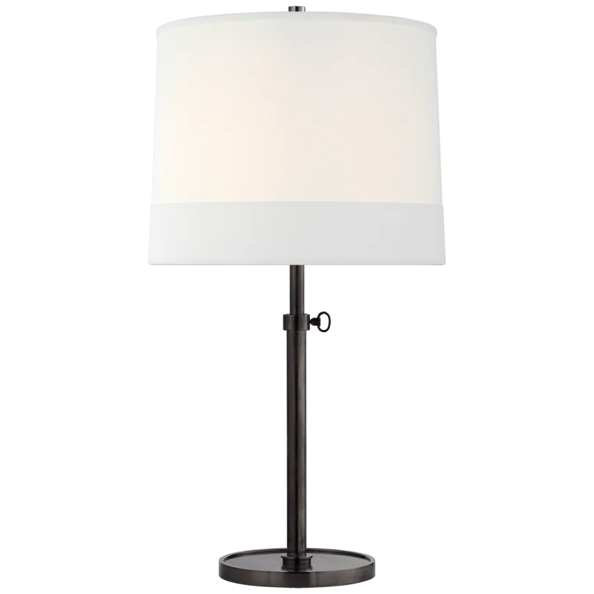 Simjusta Table Lamp-Visual Comfort-VISUAL-BBL 3023BZ-L-1-Table LampsBronze-Linen Shade-1-France and Son