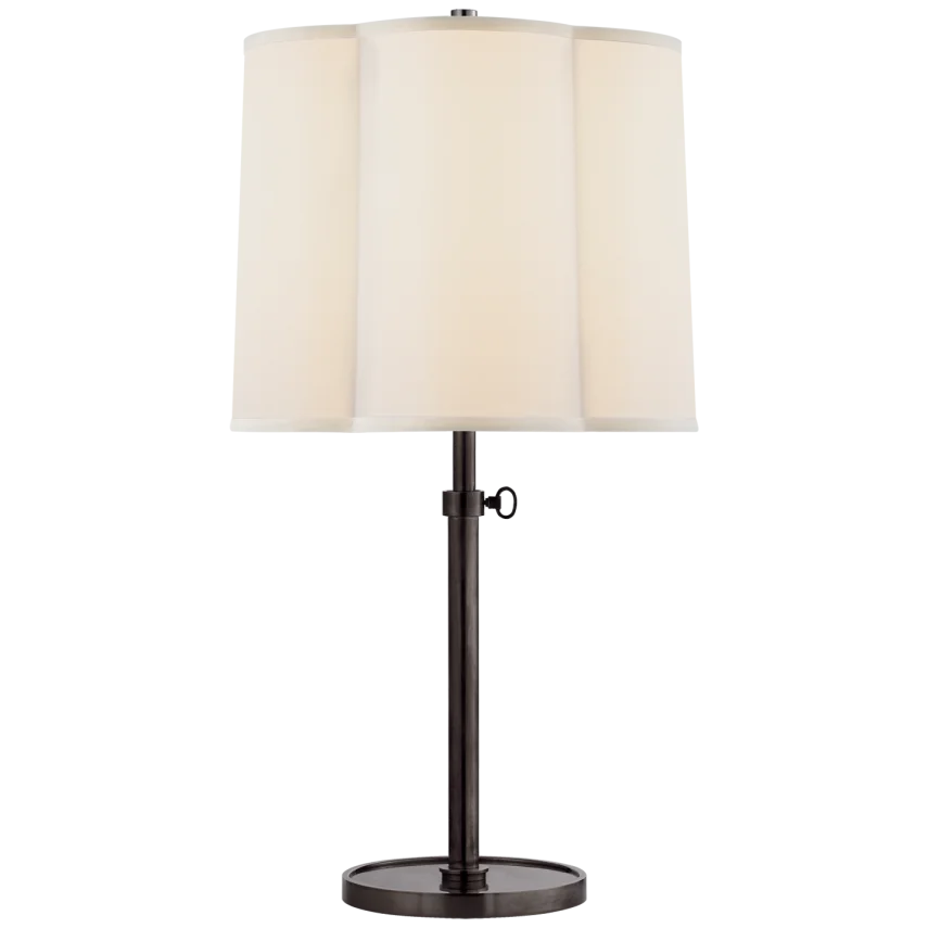 Simjusta Table Lamp-Visual Comfort-VISUAL-BBL 3023BZ-S-Table LampsBronze-Silk Shade-2-France and Son