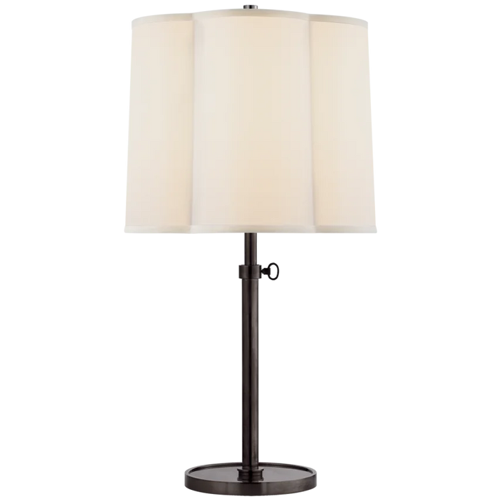 Simjusta Table Lamp-Visual Comfort-VISUAL-BBL 3023BZ-S-Table LampsBronze-Silk Shade-2-France and Son