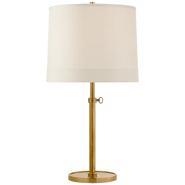 Simjusta Table Lamp-Visual Comfort-VISUAL-BBL 3023SB-S2-Table LampsSoft Brass-Silk Banded Shade-6-France and Son