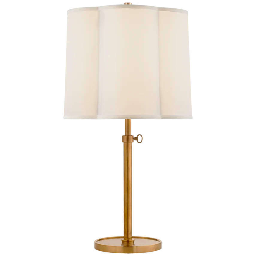 Simjusta Table Lamp-Visual Comfort-VISUAL-BBL 3023SB-S-Table LampsSoft Brass-Silk Shade-5-France and Son