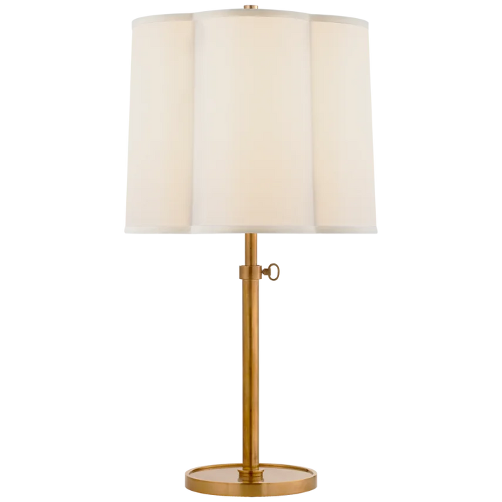 Simjusta Table Lamp-Visual Comfort-VISUAL-BBL 3023SB-S-Table LampsSoft Brass-Silk Shade-5-France and Son