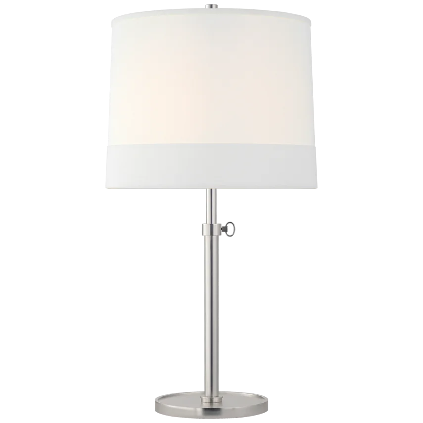 Simjusta Table Lamp-Visual Comfort-VISUAL-BBL 3023SS-L-Table LampsSoft Silver-Linen Shade-7-France and Son