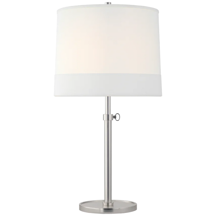 Simjusta Table Lamp-Visual Comfort-VISUAL-BBL 3023SS-L-Table LampsSoft Silver-Linen Shade-7-France and Son