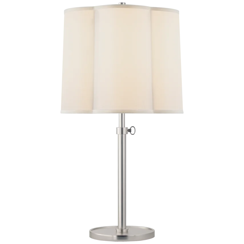 Simjusta Table Lamp-Visual Comfort-VISUAL-BBL 3023SS-S-Table LampsSoft Silver-Silk Shade-8-France and Son