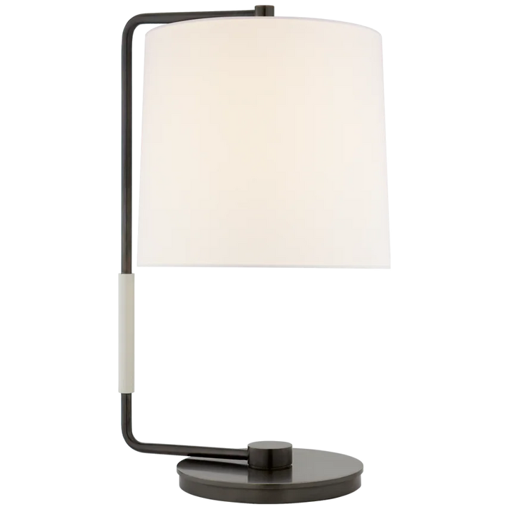 Swin Table Lamp-Visual Comfort-VISUAL-BBL 3070BZ-L-Table LampsBronze-Linen Shade-1-France and Son